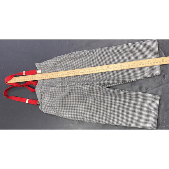 Vintage Kitestrings 3T Outfit Set Houndstooth Overall Bibb Pants Suspender - Picture 3 of 12